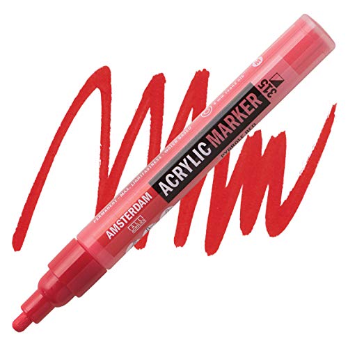 Amsterdam Acrylic Marker - 4 mm Pyrrolrot 315 - lichtechte Pigmente - auf Wasserbasis - geruchlos - permanent und wasserfest - reversible Federn von Amsterdam