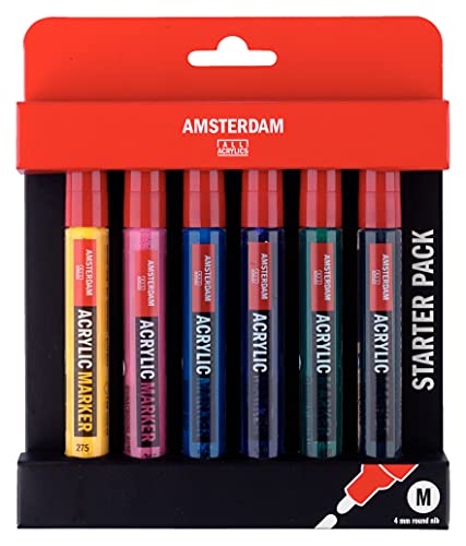 Amsterdam Acrylmarker-Set | Basisset mit 6 Farben | vielseitig einsetzbare, permanente Malstifte mit mittlerer Rundspitze Amsterdam Acrylmarker-Set | Basisset mit 6 Farben | vielseitig einsetzbare, permanente Malstifte mit mittlerer Rundspitze von Amsterdam