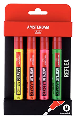 Amsterdam Acrylmarker-Set | Reflex Set mit 4 Neonfarben | vielseitig einsetzbare, permanente Malstifte mit mittlerer Rundspitze Amsterdam Acrylmarker-Set | Reflex Set mit 4 Neonfarben | vielseitig einsetzbare, permanente Malstifte mit mittlerer Rundspitze von Amsterdam
