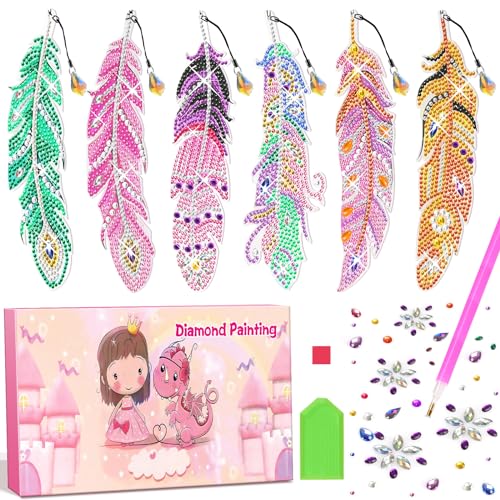 Amteker Diamond Painting Kinder, Geschenke für Mädchen, Basteln Mädchen 6 7 8 9 10 11 12 Jahre, Bastelset Kinder Spielzeug ab 6-12 Jahre, Geschenke zur Einschulung Mädchen DIY Lesezeichen von Amteker