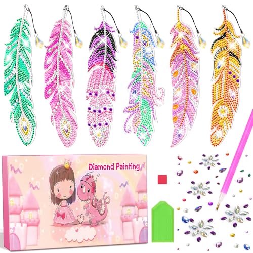 Amteker Diamond Painting Kinder, Geschenke für Mädchen, Basteln Mädchen 6 7 8 9 10 11 12 Jahre, Bastelset Kinder Spielzeug ab 6-12 Jahre, Geschenke zur Einschulung Mädchen DIY Lesezeichen von Amteker