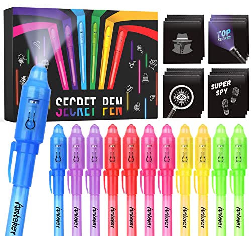 Amteker Mitgebsel Kindergeburtstag Zauberstifte, 12 Stück Kindergeburtstag Detektiv UV Stift, Geschenke zur Einschulung Schultüte, Kleine Geschenke für Kinder Give Aways Kindergeburtstag Gastgeschenke von Amteker