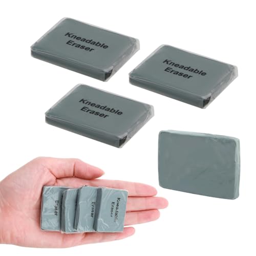 4 Radiergummis, grauer, weicher, langlebiger Skizzenkittgummi, grau gekneteter Radiergummi, Spachtelgummi für Künstler, 3,6 x 3,6 x 0,6 cm 4 Radiergummis, grauer, weicher, langlebiger Skizzenkittgummi, grau gekneteter Radiergummi, Spachtelgummi für Künstler, 3,6 x 3,6 x 0,6 cm von Amusingtao