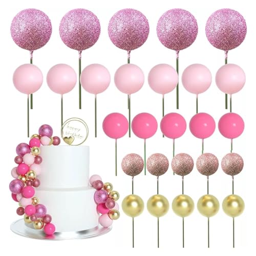 50 Stück Schaumstoff-Kugel-Kuchenaufsätze, Mini-Ballon-Dekorationen für Kuchendekoration, Zubehör für Babypartys, Geburtstagskuchen, Topper-Dekorationen 50 Stück Schaumstoff-Kugel-Kuchenaufsätze, Mini-Ballon-Dekorationen für Kuchendekoration, Zubehör für Babypartys, Geburtstagskuchen, Topper-Dekorationen von Amusingtao