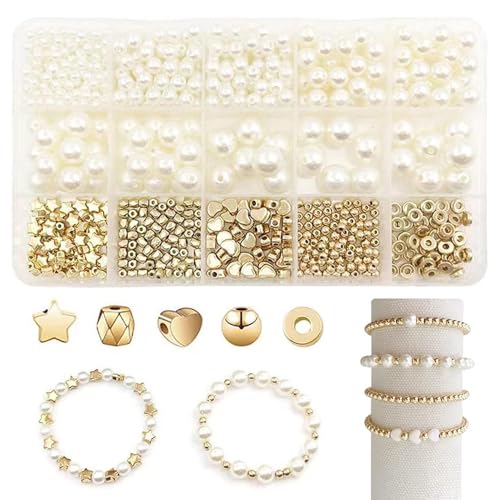 Amusingtao 720 Stück Perlen für Armbänder Selber Machen Perlenset Zum Auffädeln Bastelperlen, für Jewellery Making Schaffung, Perlen Set Schmuck Benutzt für Weihnachten, Partys, Ostern, Feiertage von Amusingtao