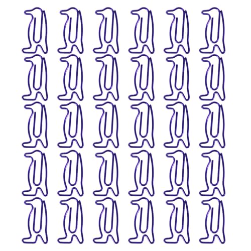 Pinguin Büroklammern Lesezeichen, 30 Stücke Pinguin Förmige Büroklammern, Nette Papierklammern für Frauen Kinder Kollegen Lehrer Geschenke Schule Büro Verwenden Dokument Papier Clips(COLOR:Lila) von Amusingtao