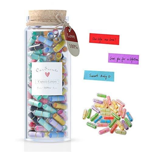 Amycute 90 Stück Nachricht Kapsel Buchstaben, Liebesbrief für Freund oder Freundin, Überraschung Box, Explosion Box, DIY Geschenk Scrapbook für Weihnachten/Valentine/Jahrestag/Geburtstag/Hochzeit Amycute 90 Stück Nachricht Kapsel Buchstaben, Liebesbrief für Freund oder Freundin, Überraschung Box, Explosion Box, DIY Geschenk Scrapbook für Weihnachten/Valentine/Jahrestag/Geburtstag/Hochzeit von Amycute