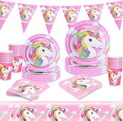 Amycute Einhorn Geburtstagsdeko, 102 Teilig Einhorn Geburtstag Partygechirr Set, Einhorn Kindergeburtstag Deko, für Geburtstag, Mädchen, Weihnachten Amycute Einhorn Geburtstagsdeko, 102 Teilig Einhorn Geburtstag Partygechirr Set, Einhorn Kindergeburtstag Deko, für Geburtstag, Mädchen, Weihnachten von Amycute