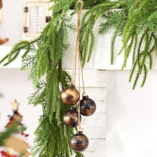 Amyhill Braune Weihnachtskugel zum Aufhängen, Retro-Messing-Textur, Kunststoff, Weihnachtskugel, Ornamente mit Juteseil, Weihnachtskugeln, Baumschmuck, Vintage, bruchsicher, Dekor für Zuhause Amyhill Braune Weihnachtskugel zum Aufhängen, Retro-Messing-Textur, Kunststoff, Weihnachtskugel, Ornamente mit Juteseil, Weihnachtskugeln, Baumschmuck, Vintage, bruchsicher, Dekor für Zuhause von Amyhill