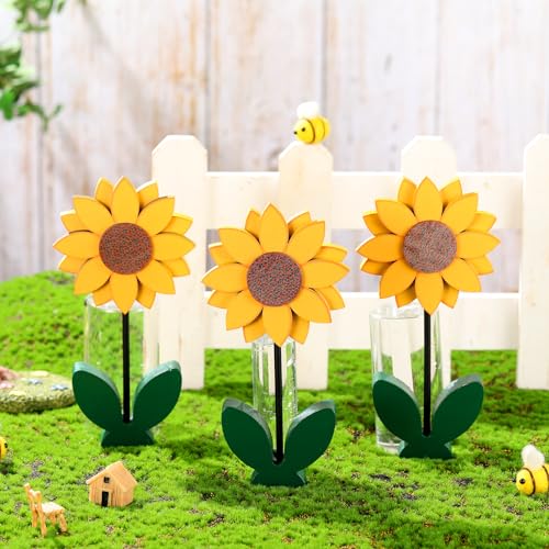 Amyhill Holz-Tischschild mit Sonnenblumen-Motiv, 18 cm, Sonnenblumen-Dekoration, stehend, rustikal, gelb, Tafelaufsätze für Tische, Küche, Bauernhaus, Dekoration, 3 Stück Amyhill Holz-Tischschild mit Sonnenblumen-Motiv, 18 cm, Sonnenblumen-Dekoration, stehend, rustikal, gelb, Tafelaufsätze für Tische, Küche, Bauernhaus, Dekoration, 3 Stück von Amyhill