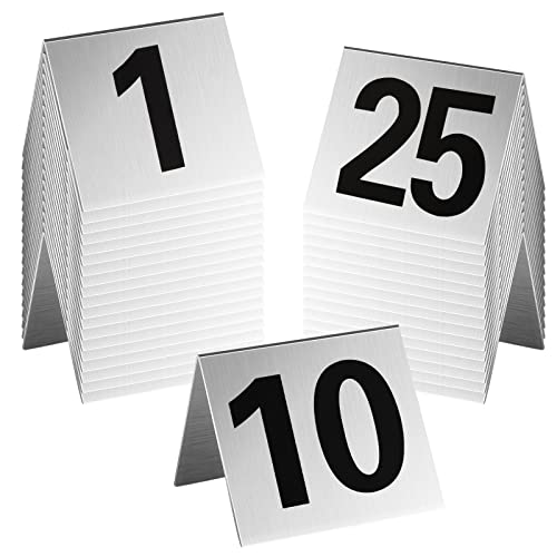 Amyhill Tischnummern aus Metall, für Restaurants, Tischzelte, 1–25 Stück, stapelbar, Aluminium, für Gastronomie, Cafés, Bars, Hochzeiten, Empfang, Versammlungen, 5,9 x 5,5 cm, 25 Stück Amyhill Tischnummern aus Metall, für Restaurants, Tischzelte, 1–25 Stück, stapelbar, Aluminium, für Gastronomie, Cafés, Bars, Hochzeiten, Empfang, Versammlungen, 5,9 x 5,5 cm, 25 Stück von Amyhill