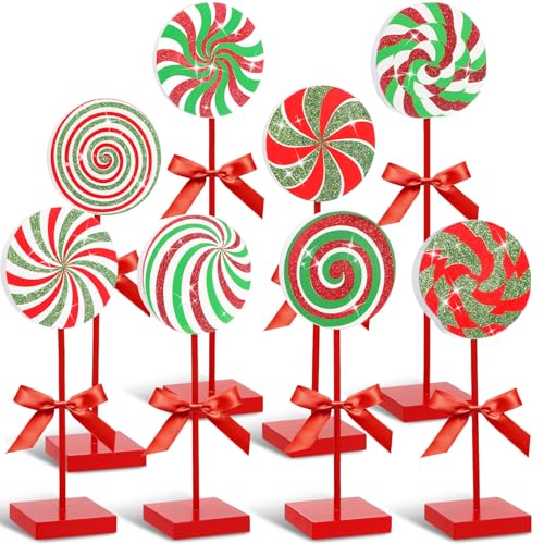 Amyhill Weihnachts-Süßigkeiten-Holz-Tischdekoration, Glitzer, Zuckerstange, Tischdekoration, Schilder für Weihnachten, abgestuftes Tablett, Zuhause, Schreibtisch, Büro, Party-Dekoration (exquisit, rot Amyhill Weihnachts-Süßigkeiten-Holz-Tischdekoration, Glitzer, Zuckerstange, Tischdekoration, Schilder für Weihnachten, abgestuftes Tablett, Zuhause, Schreibtisch, Büro, Party-Dekoration (exquisit, rot von Amyhill
