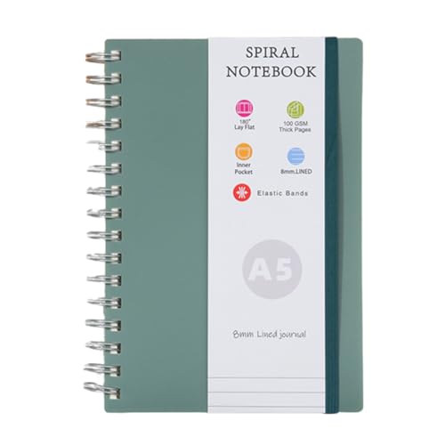 Amythe Notizbuch A5 Gepunktet, Notizblock 150 Blat/300 Seiten, Spiralblock Tagebuch Schreibheft A5, Vielseitiges Notizblock Collegeblock für Schule, Beruf, Alltag, Grün Amythe Notizbuch A5 Gepunktet, Notizblock 150 Blat/300 Seiten, Spiralblock Tagebuch Schreibheft A5, Vielseitiges Notizblock Collegeblock für Schule, Beruf, Alltag, Grün von Amythe