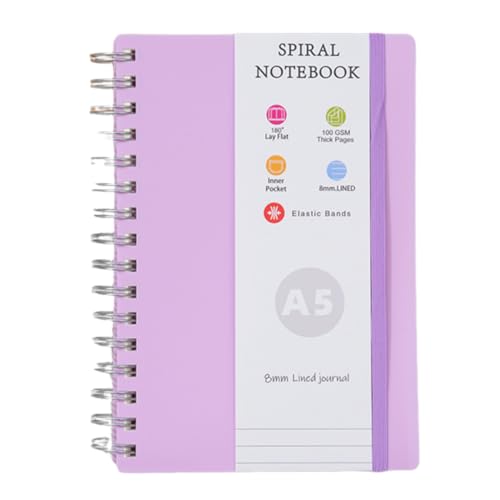 Amythe Notizbuch A5 Gepunktet, Notizblock 150 Blat/300 Seiten, Spiralblock Tagebuch Schreibheft A5, Vielseitiges Notizblock Collegeblock für Schule, Beruf, Alltag, Lila Amythe Notizbuch A5 Gepunktet, Notizblock 150 Blat/300 Seiten, Spiralblock Tagebuch Schreibheft A5, Vielseitiges Notizblock Collegeblock für Schule, Beruf, Alltag, Lila von Amythe