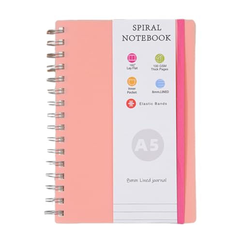 Amythe Notizbuch A5 Gepunktet, Notizblock 150 Blat/300 Seiten, Spiralblock Tagebuch Schreibheft A5, Vielseitiges Notizblock Collegeblock für Schule, Beruf, Alltag, Rosa Amythe Notizbuch A5 Gepunktet, Notizblock 150 Blat/300 Seiten, Spiralblock Tagebuch Schreibheft A5, Vielseitiges Notizblock Collegeblock für Schule, Beruf, Alltag, Rosa von Amythe