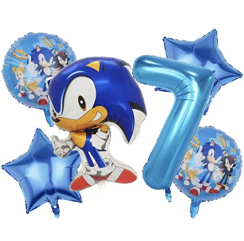 6 Stück Sonic_new Luftballons Geburtstagspartyzubehör für Kinder Themenparty Dekorationen (7) von Amzberks