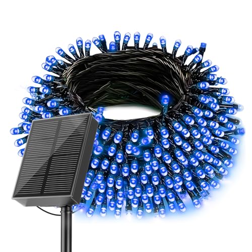 Solar Lichterkette Aussen,22M 200 LED Lichterkette Außen Solar,8 Modi Weihnachtsdeko Aussen,IP65 Wasserdichte Led Lichterkette für Balkon, Weihnachtsbaum (blau). von Amzxart