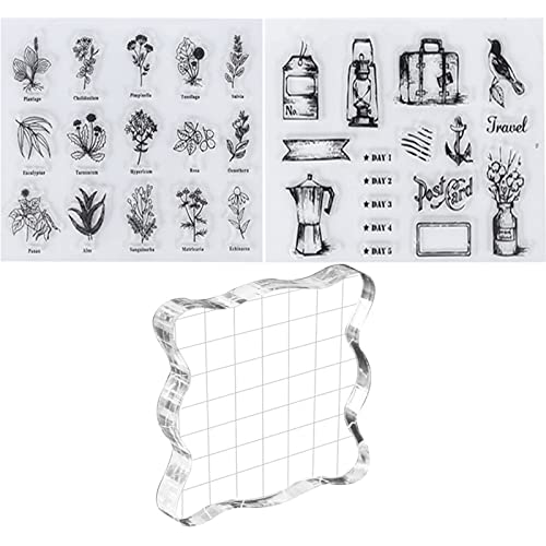 Stempel Clear Weihnachten Stamp Transparent 2 Bogen Weihnachtsstempel Silikon zum Basteln Merry Christmas DIY(Mittel 2) von AnQuipet