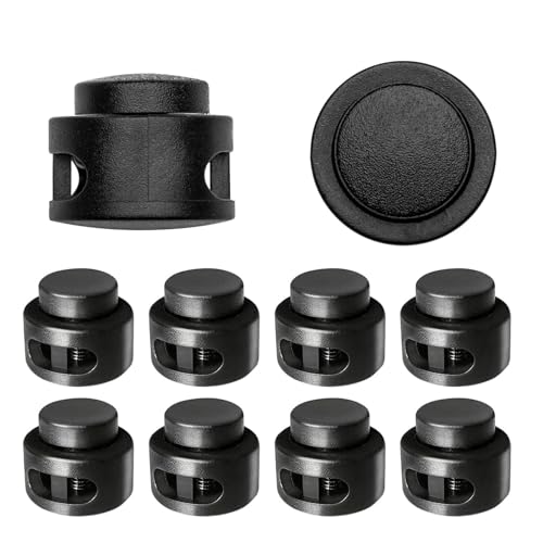 10 Stück Kordelstopper 2 Loch, Kordelklemme für bis Ø 5 mm Kordelzug-Taschen, Kleidung, Rucksäcke, Gummikordel Stopper, Schiebeverschluss-KnöPfe Schwarz 10 Stück Kordelstopper 2 Loch, Kordelklemme für bis Ø 5 mm Kordelzug-Taschen, Kleidung, Rucksäcke, Gummikordel Stopper, Schiebeverschluss-KnöPfe Schwarz von AnaTI