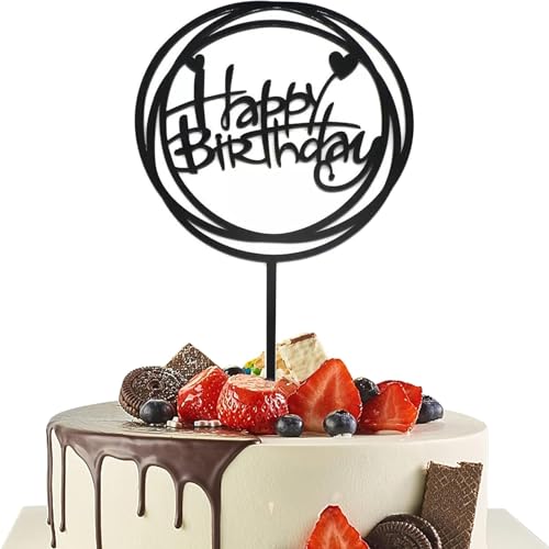 Happy Birthday Tortendeko, Cake Topper Geburtstag, Wiederverwendbarcake Acryl Tortendeko Geburtstag, Kuchen Deko Geburtstag für Jubiläen Party Dekoration von AnaTI