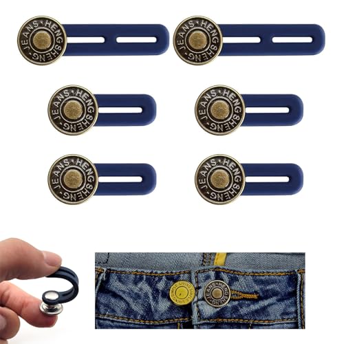 Hosenbunderweiterung Knopf, 6 Stück Knopfverlängerung, Sofort Bundverlängerung Einziehbare Knöpfe für Jeans Röcke Hosen Umstandshose Hosenbunderweiterung Knopf, 6 Stück Knopfverlängerung, Sofort Bundverlängerung Einziehbare Knöpfe für Jeans Röcke Hosen Umstandshose von Majen