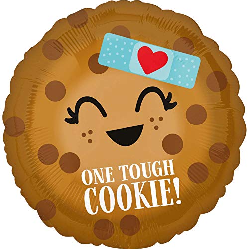 Amscan 3963601 - Standard Folienballon One Tough Cookie, Größe circa 45 x 45 cm, für Helium und Luft, Gute Besserung von Anagram
