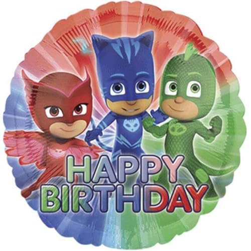 Anagram 4869218 Folienballon Standard 17"-42 cm Happy Birthday Superpigiami-Pj Maske, mehrfarbig, 7A3467301 von Anagram