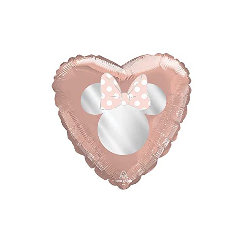 Anagram Palloncino Cuore Minnie Party Rosa Gold Chic Standardshape 18-46cm. 1pz von Anagram