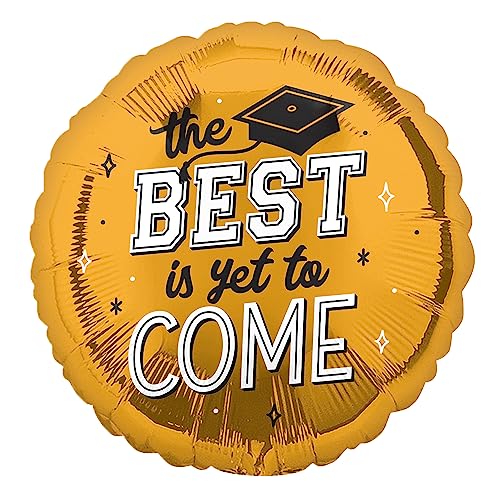 Anagram The Best is Yet to Come Folienballon zum Schulabschluss, 71,1 cm, Gold, Schwarz, Weiß Anagram The Best is Yet to Come Folienballon zum Schulabschluss, 71,1 cm, Gold, Schwarz, Weiß von Anagram