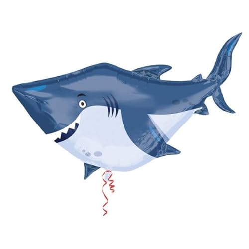 Folienballon * HAI * als Deko für Kindergeburtstag und Party | Größe: 96cm | Haifisch Shark Meerestiere Kinder Geburtstag Ballon Dekoration von Anagram