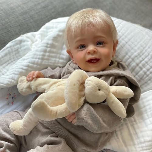 Anano Lebensechte Babypuppen Reborn Baby Mädchen Toddler, 45cm Realistische Newborn Baby Puppe, Niedliche e Silikon Babypuppe Mit Kleidung Für Kinder von Anano