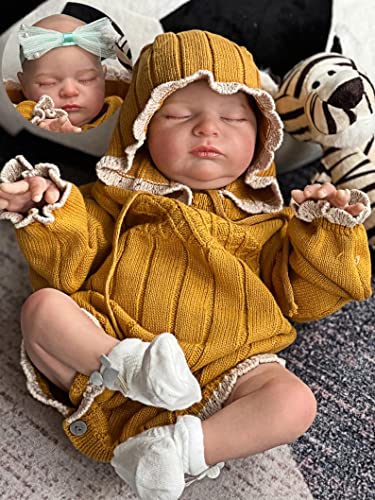 Anano Reborn Baby Junge, 19 Inch Zoll Babypuppen Wie Echt, Lebensechte Babypuppen, Lebensgroß-weichkörper-Reborn Baby Mädchen, Echte Puppen Mit Niedlicher Kleidung & Fütterungsset Für Kinder & Demenz von Anano