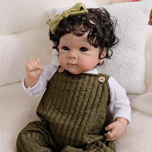 Anano Reborn Puppe Bettie – 18 Zoll Reborn-Baby Puppen Mädchen, Stoffkörper Realistische Augen Öffnen Babypuppe Mit, Kleidung, Zubehör Für Kinder Ab 3 Jahren von Anano