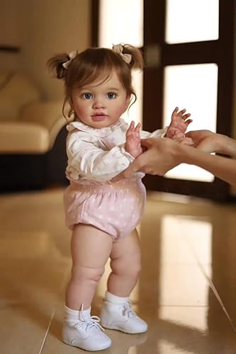 Anano Reborn Toddler Große Lebensgröße 26 Zoll 70cm Reborn Baby Realistische Puppen Silikon Die Aussehen Wie Echte Babys Gerade Beine Stehende, Jungen, Mit Kleidung von Anano
