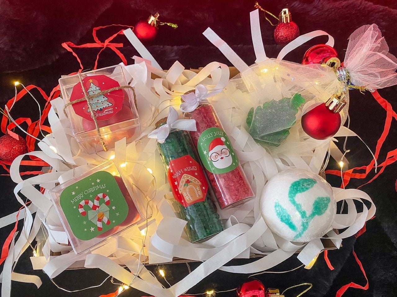 Weihnachtsserie Spa Kit, Weihnachtsgeschenkbox, Geschenkbox Weihnachten, Personalisierte Weihnachtsgeschenke, Weihnachtsseifenbevorzugungen von AnatoliasH4ndCrafts