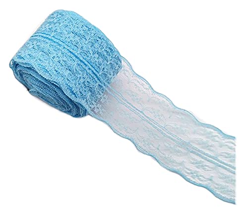 Anawakia 10 m Spitzenbordüre Spitzenband Dünne Spitze Stoff Ribbon Trim 4,5 cm Breite Lace Trim Ribbon für DIY Handwerk Kleidung Zubehör Hochzeit Brithday Weihnachtsdekoration (Himmelblau) von Anawakia