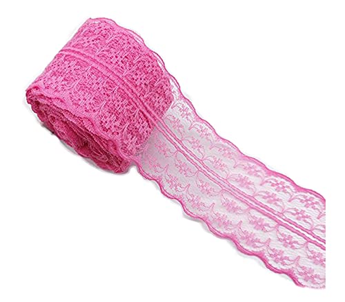 Anawakia 10 m Spitzenbordüre Spitzenband Dünne Spitze Stoff Ribbon Trim 4,5 cm Breite Lace Trim Ribbon für DIY Handwerk Kleidung Zubehör Hochzeit Brithday Weihnachtsdekoration (Rosa) von Anawakia