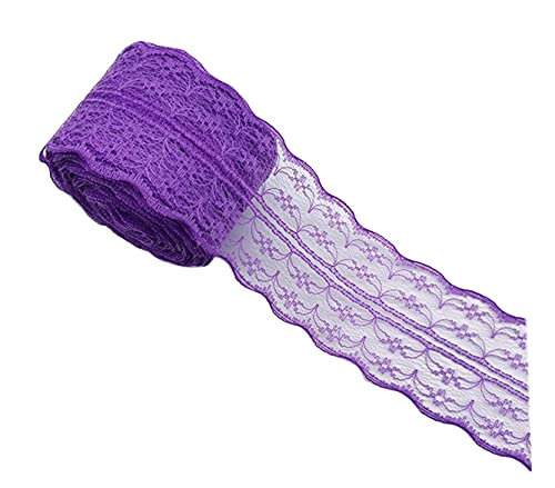 Anawakia 10 m Spitzenbordüre Spitzenband Dünne Spitze Stoff Ribbon Trim 4,5 cm Breite Lace Trim Ribbon für DIY Handwerk Kleidung Zubehör Hochzeit Brithday Weihnachtsdekoration (Violett) von Anawakia