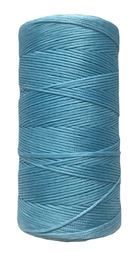 Anawakia 260 m Wachsfaden Nähgarn Allesnäher Gewachst Ledergarn Wachsband Thread Cord Ledergarn Nähen Handwerk Sattlergarn Zwirn Ø 0.8 mm (Hellblau) von Anawakia
