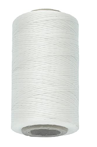 Anawakia 260 m Wachsfaden Nähgarn Allesnäher Gewachst Ledergarn Wachsband Thread Cord Ledergarn Nähen Handwerk Sattlergarn Zwirn Ø 0.8 mm (Weiß) von Anawakia