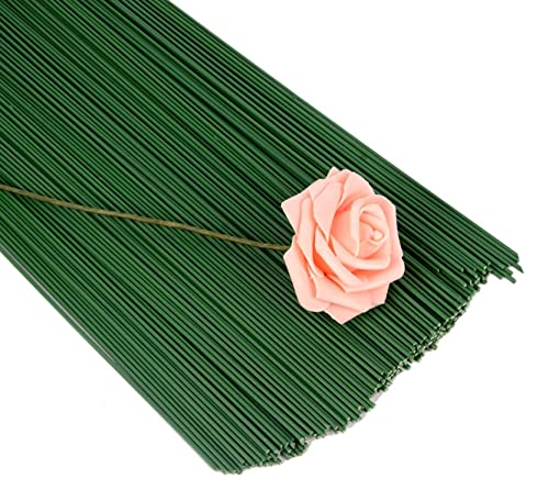 Anawakia Draht, Blume, Grün, Blumenmuster, Stem Draht, für Strauß, Draht, Blumendraht und Stängel, Floristik, 40 cm (100 Stück) von Anawakia