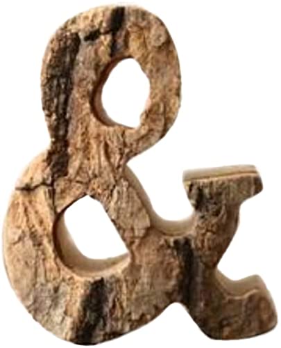 Anawakia Hölzerne Buchstaben A B C D E F G H I J K L M N O P Q R S T U V W X Y Z Vintage Massivholzrinde Holz Nummer Zahlen & 0 1 2 3 4 5 6 7 8 9 Retro DIY Dekoration (&) von Anawakia