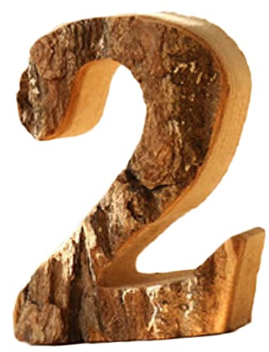 Anawakia Hölzerne Buchstaben A B C D E F G H I J K L M N O P Q R S T U V W X Y Z Vintage Massivholzrinde Holz Nummer Zahlen & 0 1 2 3 4 5 6 7 8 9 Retro DIY Dekoration (2) von Anawakia