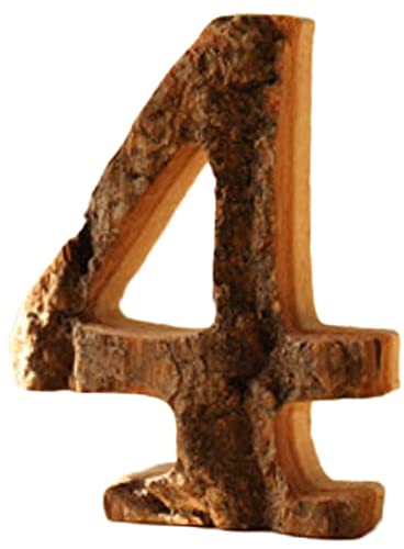 Anawakia Hölzerne Buchstaben A B C D E F G H I J K L M N O P Q R S T U V W X Y Z Vintage Massivholzrinde Holz Nummer Zahlen & 0 1 2 3 4 5 6 7 8 9 Retro DIY Dekoration (4) von Anawakia