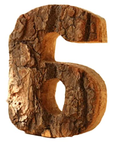 Anawakia Hölzerne Buchstaben A B C D E F G H I J K L M N O P Q R S T U V W X Y Z Vintage Massivholzrinde Holz Nummer Zahlen & 0 1 2 3 4 5 6 7 8 9 Retro DIY Dekoration (6) von Anawakia