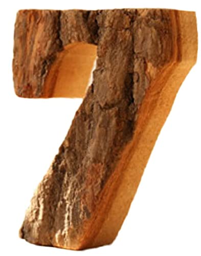 Anawakia Hölzerne Buchstaben A B C D E F G H I J K L M N O P Q R S T U V W X Y Z Vintage Massivholzrinde Holz Nummer Zahlen & 0 1 2 3 4 5 6 7 8 9 Retro DIY Dekoration (7) von Anawakia