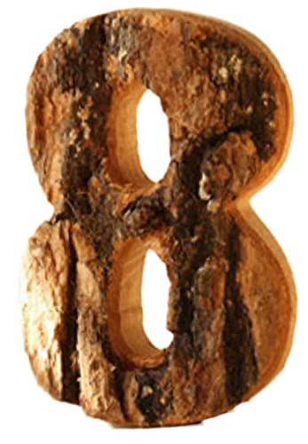 Anawakia Hölzerne Buchstaben A B C D E F G H I J K L M N O P Q R S T U V W X Y Z Vintage Massivholzrinde Holz Nummer Zahlen & 0 1 2 3 4 5 6 7 8 9 Retro DIY Dekoration (8) von Anawakia