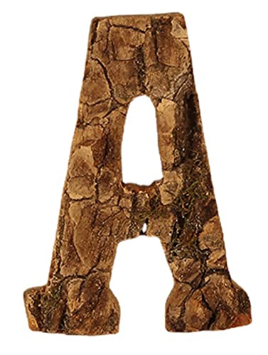 Anawakia Hölzerne Buchstaben A B C D E F G H I J K L M N O P Q R S T U V W X Y Z Vintage Massivholzrinde Holz Nummer Zahlen & 0 1 2 3 4 5 6 7 8 9 Retro DIY Dekoration (A) von Anawakia