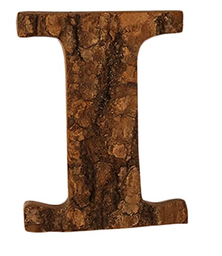 Anawakia Hölzerne Buchstaben A B C D E F G H I J K L M N O P Q R S T U V W X Y Z Vintage Massivholzrinde Holz Nummer Zahlen & 0 1 2 3 4 5 6 7 8 9 Retro DIY Dekoration (I) von Anawakia