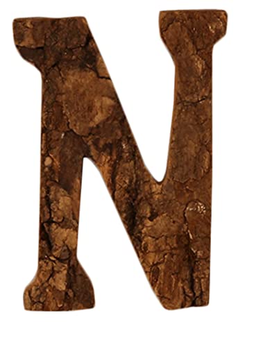 Anawakia Hölzerne Buchstaben A B C D E F G H I J K L M N O P Q R S T U V W X Y Z Vintage Massivholzrinde Holz Nummer Zahlen & 0 1 2 3 4 5 6 7 8 9 Retro DIY Dekoration (N) von Anawakia